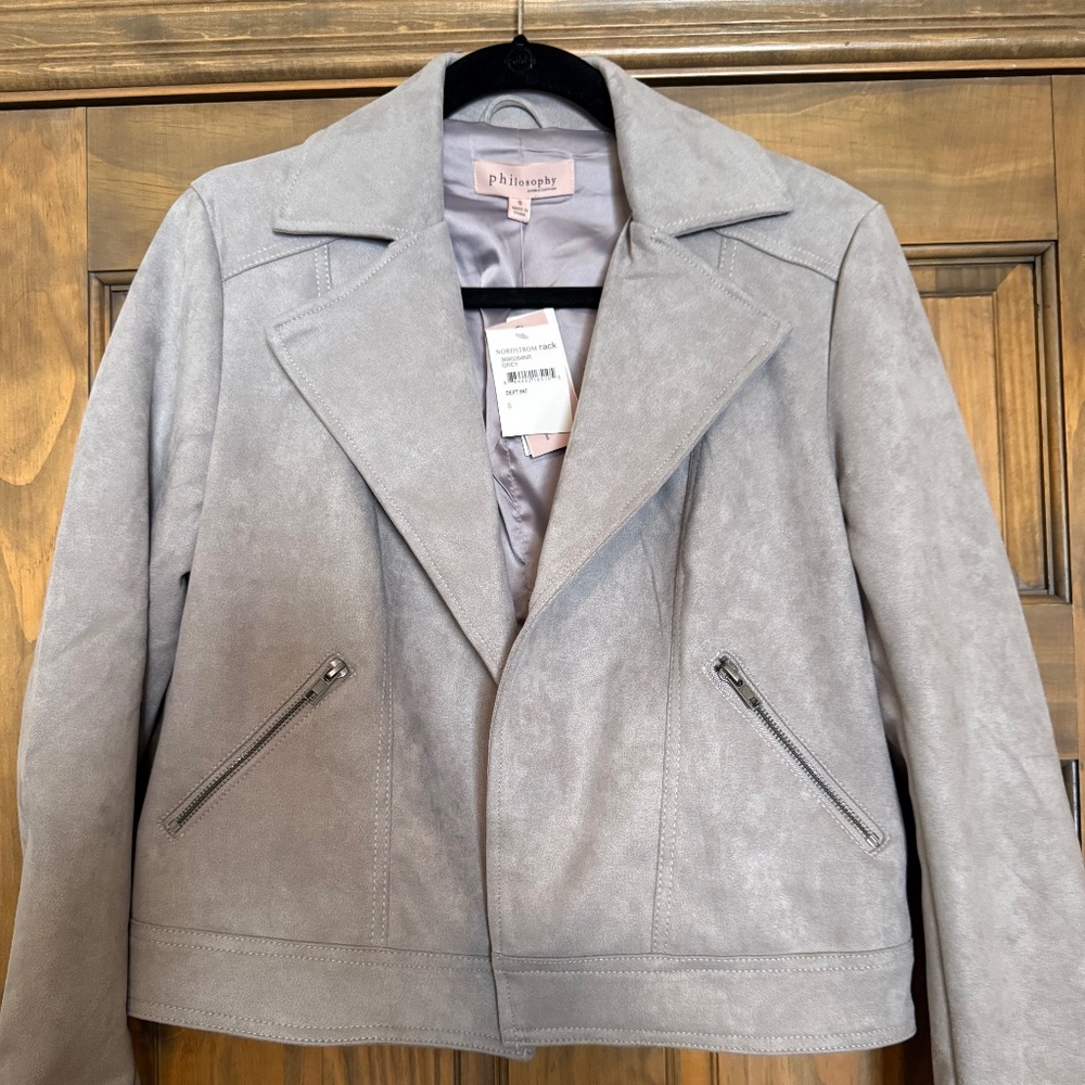 Faux Suede Lightweight Jacket